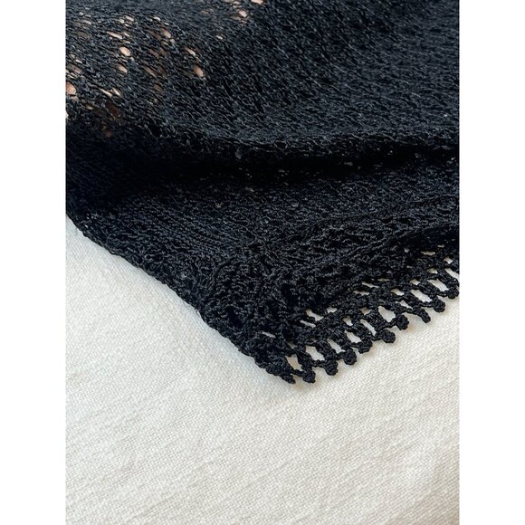 J‎ Jill Skirt Black Crochet Lace Overlay Sz Sm Midi Witchy Goth Adjustable Waist - Picture 4 of 8